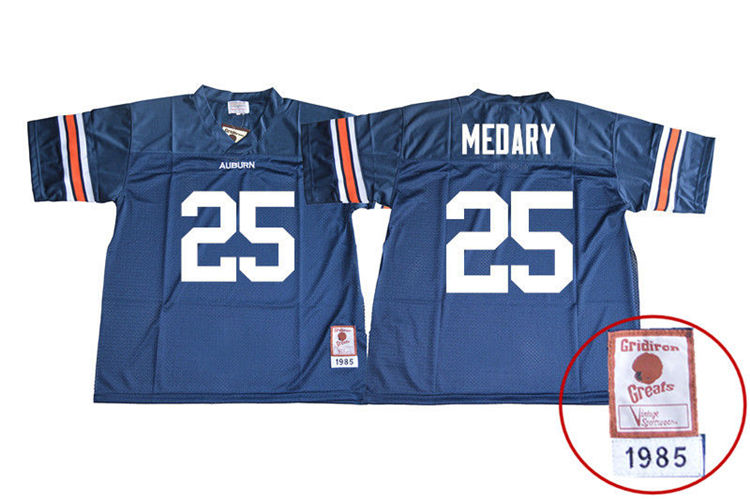 Auburn Tigers Men's Alex Medary #25 Navy Stitched College 1985 Throwback NCAA Authentic Football Jersey YIC0074QU